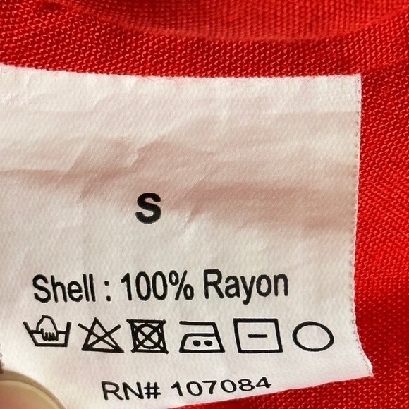 KAS New York Red Smocked Cold Shoulder Boho Top S - Picture 6 of 9